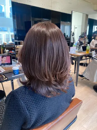 ミディアム カラー 佐藤 悠衣/透明感 カラー/似合わせ前髪のヘアスタイル