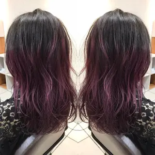 ミディアム カラー シールエクステ⭐️ オオミタクヤのヘアスタイル