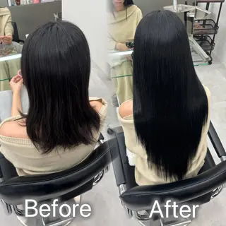 ロング カラー ヘアアレンジ メンズ シールエクステ🎀 羽エクステ🌙しぇるのヘアスタイル