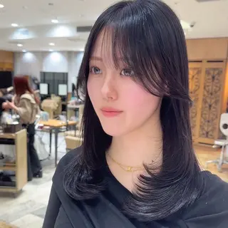 ロング 新宿/レイヤー 顔周りカット溝手優太のヘアスタイル