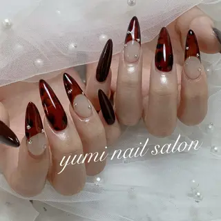 ネイル shineジェル& チップ長さだしのネイルデザイン