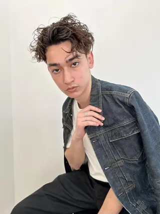 ショート メンズ 朝がラクになるパーマ トウバルタイキのヘアスタイル