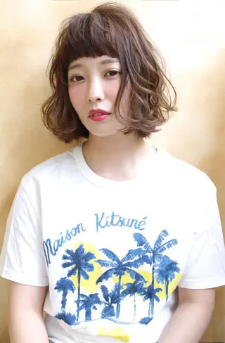 ショート カラー パーマ LiL`塚口所属・L i L 塚口のヘアスタイル