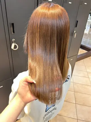 カラー うる艶&縮毛矯正 ⟡.·小林理菜⟡.·のヘアスタイル