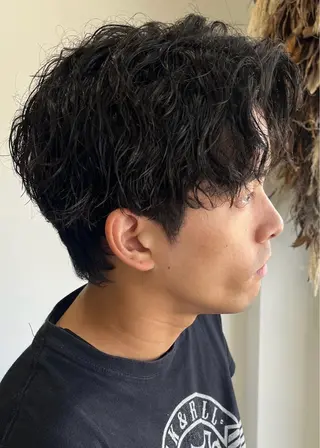 ショート パーマ メンズ 🖱️ナチュラルヘア 鍋谷美帆🖱️のヘアスタイル