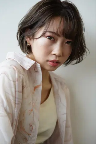 ショート クロスパーマ/うる艶 カラー/Kurumiのヘアスタイル