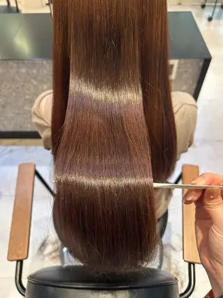 セミロング カラー 縮毛矯正/カット/ 韓国ヘア/蛯原🍤のヘアスタイル