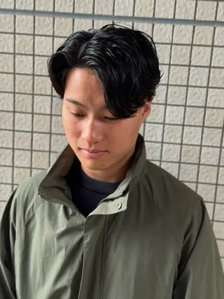 パーマ メンズ leo/ロング／ レイヤーカット⛈️のヘアスタイル