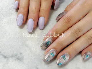 ネイル ネイルリボン 受付スタッフのネイルデザイン