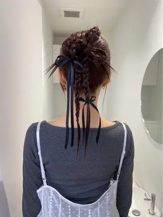 ロング ヘアアレンジ 🎀優姫 🎀  韓国レイヤーのヘアスタイル