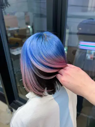 セミロング カラー ルーツカラー/ デザインカラー/井川のヘアスタイル