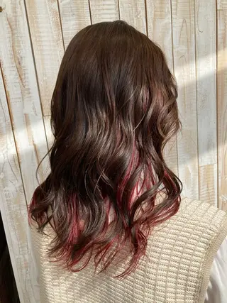 セミロング カラー 岩崎 裕司のヘアスタイル