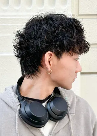 ショート パーマ メンズ DAD　BARBERSHOP所属・三宮メンズカット ヨシイッキのヘアスタイル