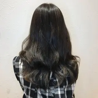 セミロング ブリーチなしカラー ダブルカラーエクステのヘアスタイル