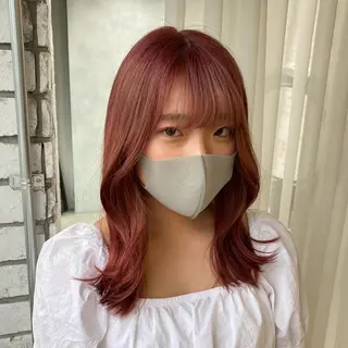 ミディアム カラー MOE🐈‍⬛🎀 エクステ/ワンホンのヘアスタイル