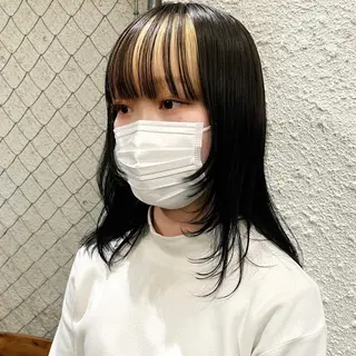 セミロング カラー ヘアアレンジ 〽️magico/ ウルフDaiki〽️のヘアスタイル