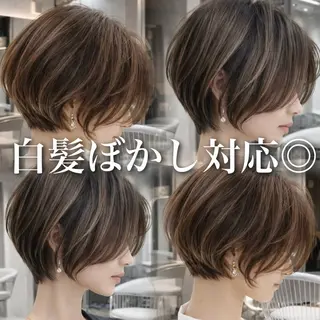 ショート カラー 💎白髪ぼかし💎 ウメダナオヤのヘアスタイル
