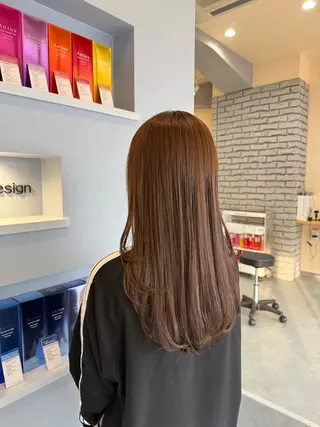 セミロング 透明感カラー🫧 🍒ダブルカラーのヘアスタイル