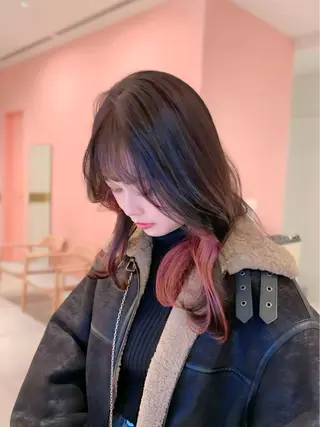 セミロング カラー 韓国ヘア/レイヤー/ 顔まわり/りょーとのヘアスタイル