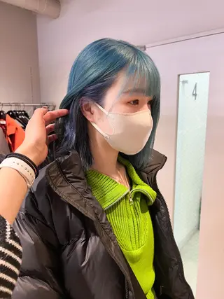 ミディアム カラー ヘアアレンジ neon hair所属・🩵 JURI🩵のヘアスタイル