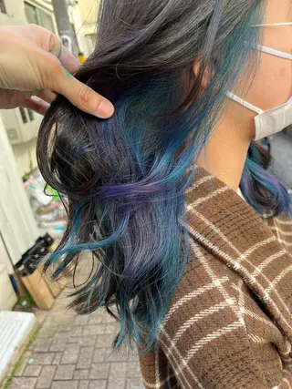 セミロング カラー 原宿サロン代表 デザインカラー伊藤卓のヘアスタイル