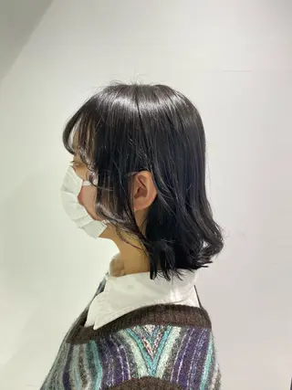 ミディアム カラー パーマ ヘアアレンジ ネイル マツエク・マツパ 韓国風ベージュ🤎 赤みなし🌿横浜🤎のヘアスタイル