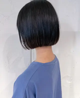 ショート 美髪矯正/艶カラー ボブ/栄/鐘ヶ江純也のヘアスタイル