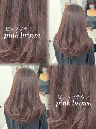 セミロング カラー 韓国ヘア/レイヤー/ 顔まわり足立遥奈のヘアスタイル