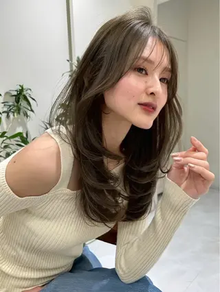 ロング カラー 韓国風/艶カラー/ 透明感/水野啓太のヘアスタイル