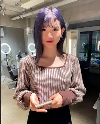 ミディアム カラー レイヤーパーマ🪐 伽羅のヘアスタイル