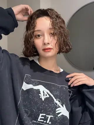 ショート 🌀渋谷ボブパーマ 🌀河野瑠太のヘアスタイル