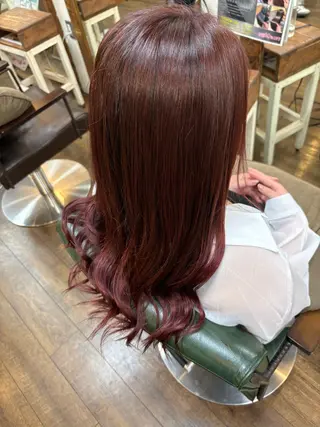 ロング カラー 三宅/chacha blanc金剛駅前店のヘアスタイル