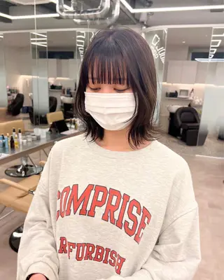 ミディアム ✨ブリーチ/顔周り レイヤー¦YUKA✨のヘアスタイル