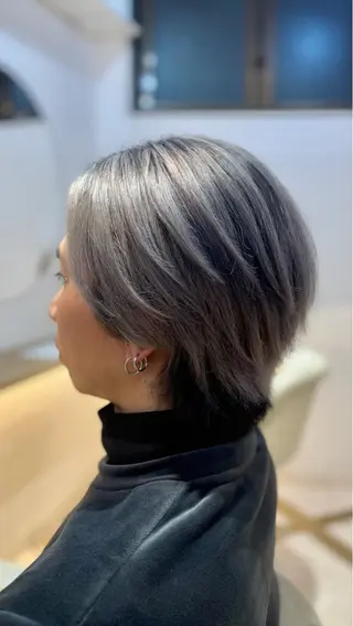 カラー メンズ せいと/ウルフ/ ハイトーン/艶髪のヘアスタイル