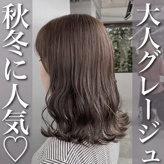 ミディアム グレージュ 透明感 ブリーチなし田島晃汰のヘアスタイル