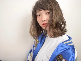 ミディアム セミロング ロング カラー パーマ 高橋 隆一のヘアスタイル