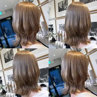 ミディアム カラー カジュアルを女っぽく 𝗮𝘆𝗮𝗰𝗼のヘアスタイル