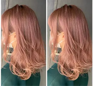 セミロング カラー salowin梅田茶屋町suite所属・ハイトーンヘア/ 島崎　タクミのヘアスタイル