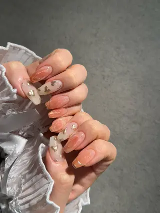 ネイル I-nailロング /ワンホン/キラキラのネイルデザイン