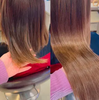 ミディアム 暖色カラー❤️横浜 エクステらん🦖のヘアスタイル