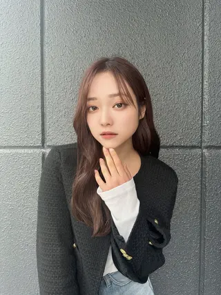 ロング 裕千/くびれヘア/ 韓国風ヘア/顔まわりのヘアスタイル