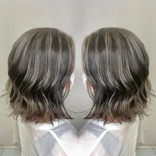 ミディアム カラー 縮毛/レイヤー 韓国/橋口のヘアスタイル