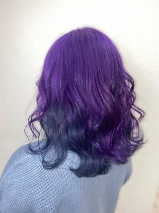 ミディアム ゆぴ☾‪/推しカラー /ハイトーンのヘアスタイル