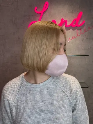 ミディアム カラー 山崎/ボブ縮毛矯正 レイヤー髪質改善のヘアスタイル