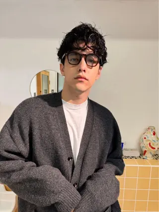 パーマ メンズ nishido ハイライト/海外ヘアのヘアスタイル