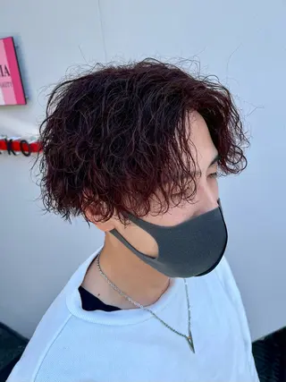 ショート カラー パーマ メンズ APREKO RIKUのヘアスタイル