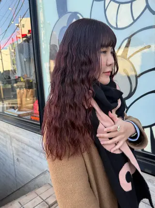 ロング デジタルパーマ ウェーブパーマ/神野のヘアスタイル