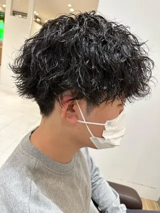 ミディアム パーマ メンズ 💈メンズ特化 美容師サキ💈のヘアスタイル