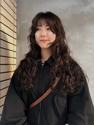 ロング カラー パーマ デザインカット/ パーマ/nanaのヘアスタイル