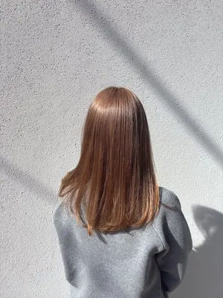 セミロング カラー 鮫島海斗☆レイヤー☆ ケアブリーチ☆パーマのヘアスタイル